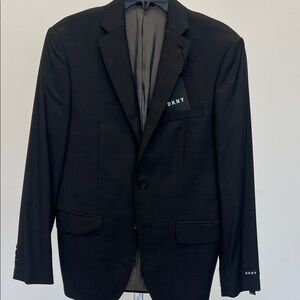 DKNY Charcoal Gray Men's Wool Blazer Slim Fit